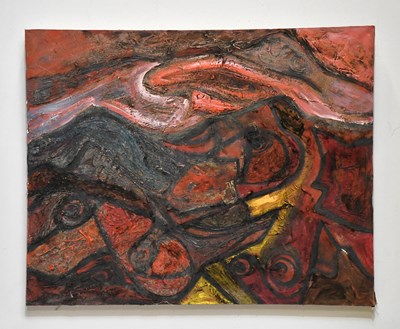 Lot 232 - MARY GASKELL (MAJOR); oil on canvas, abstract...