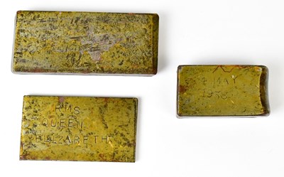 Lot 518 - RMS QUEEN ELIZABETH; three first cut steel...