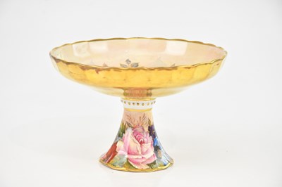 Lot 1683 - J A BAILEY FOR AYNSLEY; a hand painted footed...