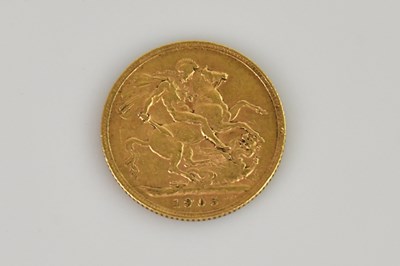Lot 588 - An Edward VII full sovereign, 1905.