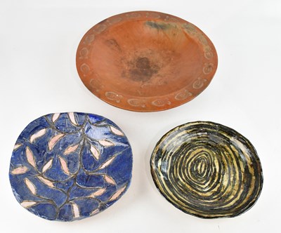 Lot 1710 - A large studio pottery red stained terracotta...