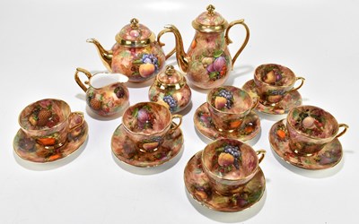 Lot 553 - SOVEREIGN FINE CHINA; a fruit decorated tea service.