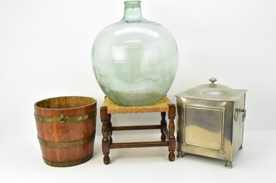 Lot 244 - A large green glass carboy, height approx....