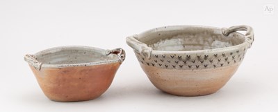 Lot 630 - SABINE NEMET (born 1971); an oval salt glazed...