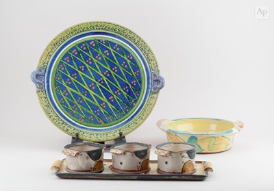 Lot 36 - JENNIFER HALL (born 1972); a slip decorated...