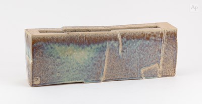 Lot 19 - DAVID BINNS; a carved stoneware trough form...