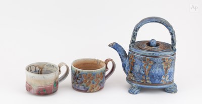 Lot 45 - JOHN CALVER (born 1947); a stoneware footed...