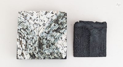 Lot 37 - JENNY BEAVAN (born 1950); a square porcelain...