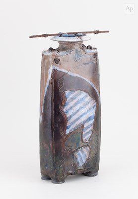 Lot 53 - MARC ADRIAENSSENS; a tall rectangular raku...