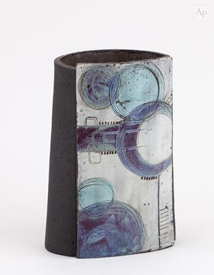 Lot 49 - KATY O'NEIL; a textured black stoneware wrap...