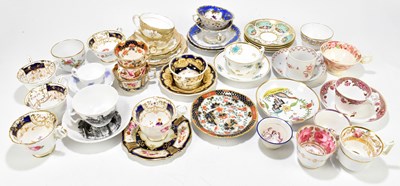 Lot 554 - A collection of 19th century and later porcelain trios