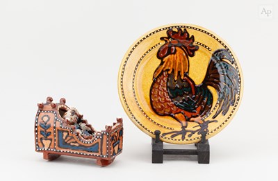 Lot 60 - MARY WONDRAUSCH (1923-2016); a slipware cradle...