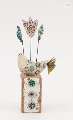 Lot 56 - SHIRLEY VAUVELLE; a mixed media bird sculpture,...