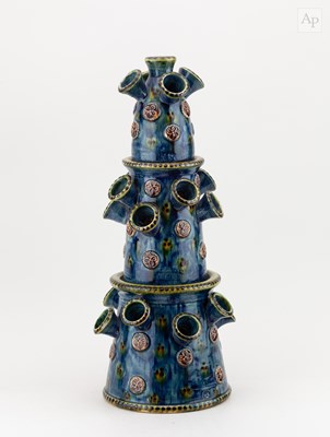 Lot 98 - PAUL YOUNG (born 1961); a tiered slipware...