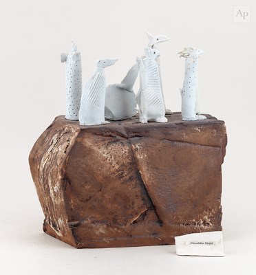Lot 64 - MERI WELLS (born 1946); 'Mountain People', a...