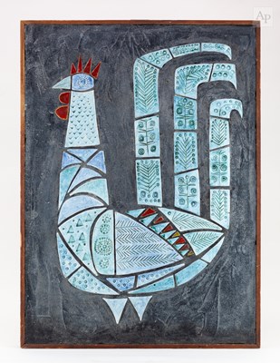 Lot 31 - IAN AULD (1926-2000); 'Bird', a ceramic tile...