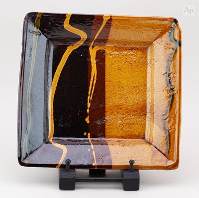 Lot 262 - CLIVE BOWEN (born 1943); a square slipware...