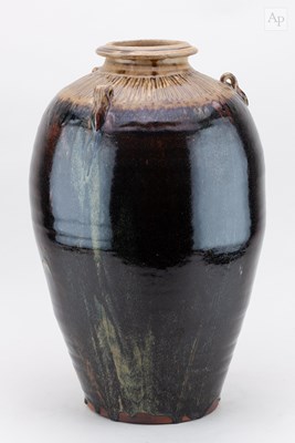 Lot 514 - MIKE DODD (born 1943); a tall lugged stoneware...