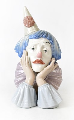 Lot 105 - LLADRÓ; a large ceramic bust of a sad clown...