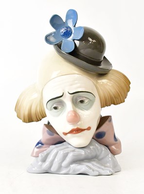 Lot 106 - LLADRÓ; a large ceramic bust of a sad clown...