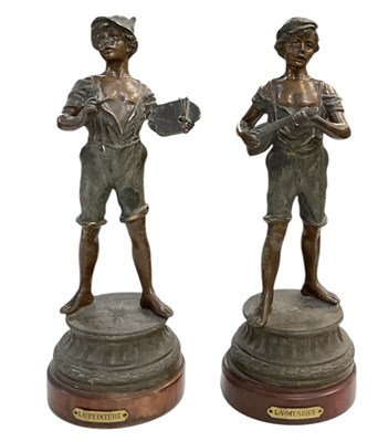 Lot 378 - A pair of early 20th century bronze figures,...