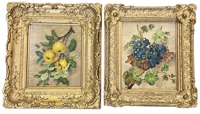 Lot 121 - L M WHITE; a pair of oils on board, still...