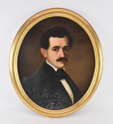 Lot 185 - UNATTRIBUTED; oil on board, portrait of a...