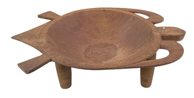 Lot 222 - A large Fijian kava carved hardwood bowl,...