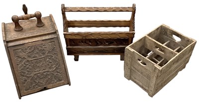 Lot 227 - A late 19th century carved wooden coal scuttle,...