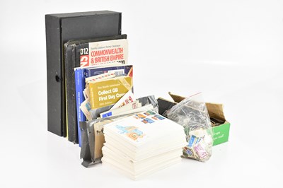 Lot 724 - WORLD STAMPS; in four boxes and tubs, with...