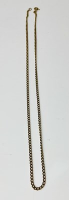 Lot 851 - A 9ct gold flat link chain, length 46cm,...