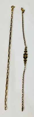 Lot 856 - Two 9ct gold bracelets, both length 18.5cm,...