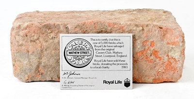 Lot 297 - THE BEATLES; a reclaimed brick from The Cavern...