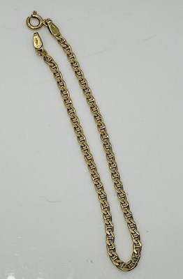 Lot 868 - An 18ct gold flat link bracelet, length 19cm,...