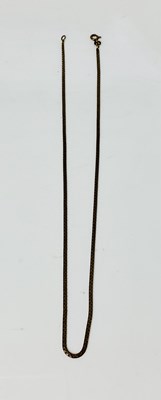 Lot 872 - A 9ct gold flat link chain, length 41cm,...