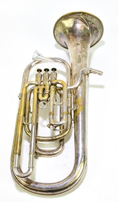 Lot 1086 - A Boosey & Co. 'Solbron' silver plated tuba,...