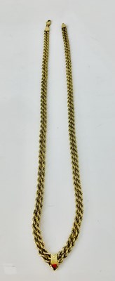Lot 921 - A 14ct gold double rope twist necklace with...