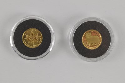 Lot 625 - A 999 fine gold 1/20th ounce Canadian one...