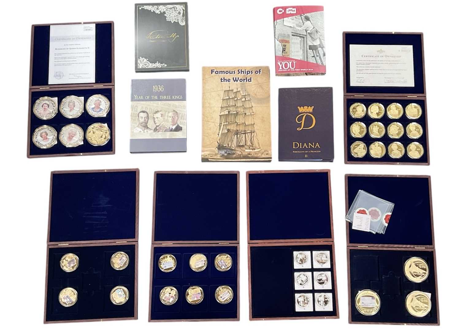 Lot 616 - Eleven cased coin sets and coin packs...