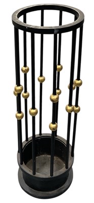 Lot 9 - An ebonised and parcel gilt decorated umbrella...