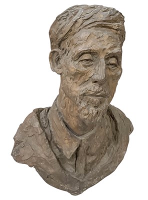 Lot 374 - UNATTRIBUTED; a large bronze portrait bust of...