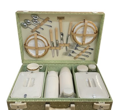 Lot 240 - BREXTON; a cased travelling picnic set with...