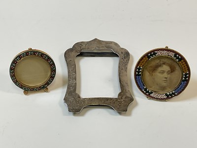 Lot 551 - Two circular brass backed micromosaic...