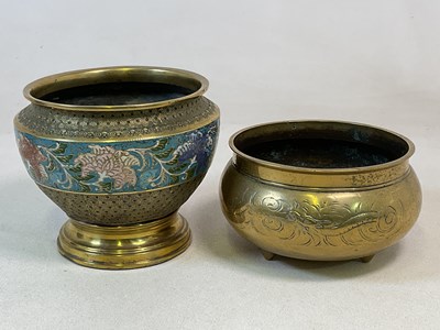 Lot 90 - Two early 20th century Chinese brass...