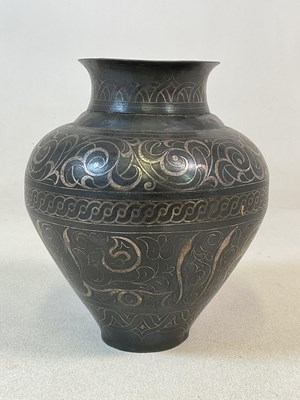Lot 83 - An unusual 19th century silver inlaid baluster...