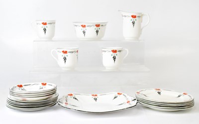 Lot 169 - SHELLEY; a tea service decorated with poppies,...