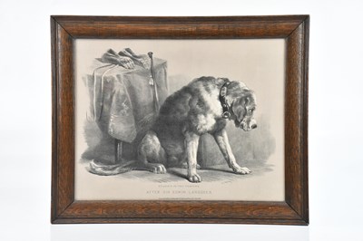 Lot 1025 - AFTER SIR EDWIN LANDSEER, print, hunting dog...