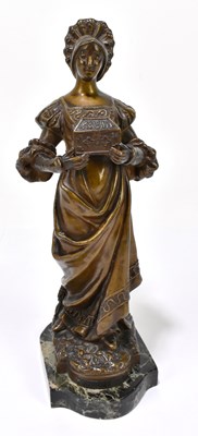 Lot 322 - AFTER GOMERTH; a bronzed spelter figure