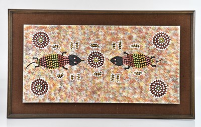 Lot 1180 - BARNEY DANIELS; oil on board, 'Lizard Dreaming'...