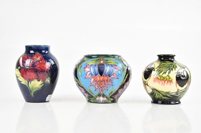 Lot 1555 - WALTER MOORCROFT; an ovoid vase in the...
